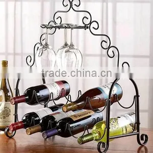 Metal Tabletop Wine Rack Holds 10 Bottles Vino Kitchen Bar Lounge Accent Decor thumbnail-1