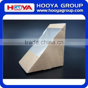 Disposable Brown Kraft Paper Sandwich Packing Box With Window,can Printing LOGO thumbnail-1