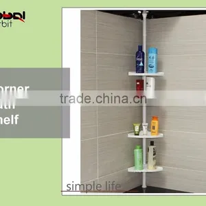 Telescopic Bathroom Corner Shower Shelf Rack 4 Tier Bath Storage Caddy Organizer thumbnail-1