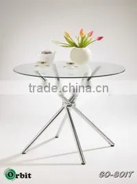 Round Dining Table, Modern Hotel Lobby Glass Round Table thumbnail-1