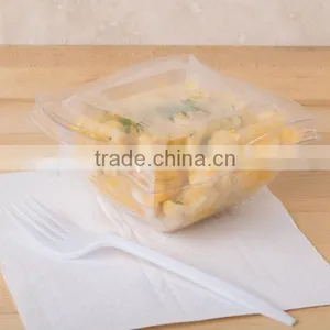 Splendent Clear Plastic Wavy 8 oz Square Bowl With Lid for Sale,OEM Plastic Wavy Clear Lunch Bowl 8 oz Wholesale thumbnail-2