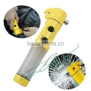 4 In1 LED Flashlight Torch Belt Cutter Safety Car Auto Emergency Escape Hammer thumbnail-3