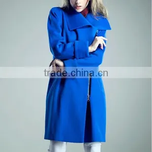 2015 Ladies Quality Coat Long Sleeve Woman Oem Wholesale Factory Wool/polyester Coat thumbnail-1
