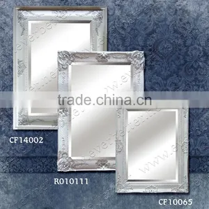 Shabby White Framed Beveled Vintage Wall Hanging Mirror thumbnail-1