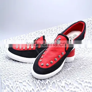 Comfortable Design Student Fashion Flat Slip-on Men Canvas Shoes With Rivet thumbnail-4