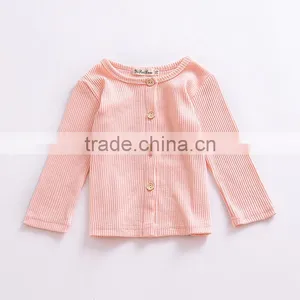 S33612W Children Cardigan Striped Pure Color Cardigan Sweater thumbnail-5