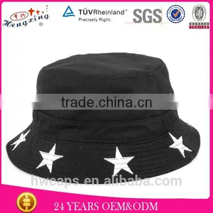 Screen Print 100%cotton Black Plain Bucket Hat thumbnail-1