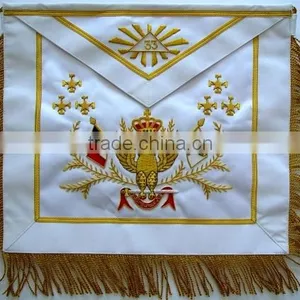 Masonic Aprons, 33 Degree High Quality Apron With Fringe thumbnail-1