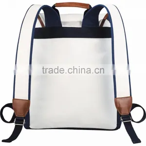Cutter & Buck Legacy Cotton Backpack - Made From Genuine Saddle Leather, Cotton Canvas and Comes With Your Logo. thumbnail-4