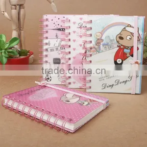 Cute Cartoon Notebook PP Cover Wire-o Binding Notebook Cheap Student Notebook With Band thumbnail-1