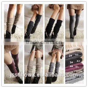 2014 Winter Solid Strip Knitted Wool Leg Warmer Wholesale thumbnail-1