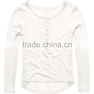 2016 Guangzhou Shandao Autumn Casual Style Women Daily Wear Long Sleeve Round Neck Slim White Rayon Tops thumbnail-6