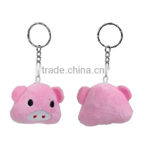 Plush Keychain & Keyring Round Silver Tone Pink Emoji Pattern Carved 10cm x 5.3cm thumbnail-3