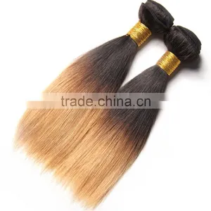 8A Grade Virgin Human Hair Bundles 1b/27 Ombre Peruvian Yaky Straight Hair thumbnail-3