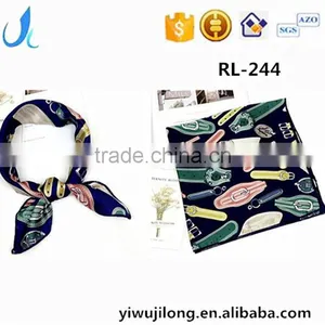 Customized Design Printed Promotional Silk Scarf thumbnail-1
