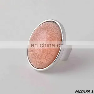 Large Natural Oval Stone Silver Ring thumbnail-3