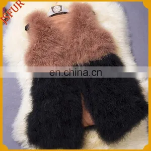 2015 HOT Sales Women Real Ostrich Feather Vest Hit Colors thumbnail-1