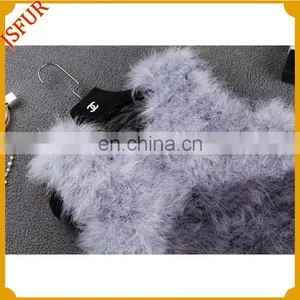 2015 Fashion Women's Long Real Turkey Fur Vest thumbnail-3