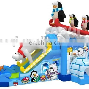 2015 New Design Happy Penguin Inflatable Combo With Slide for Kids thumbnail-1