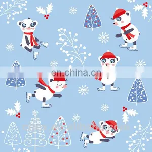 Custom New Design High Quality Digital Printing Textile and Cotton Fabric for Merry Chrismas thumbnail-1