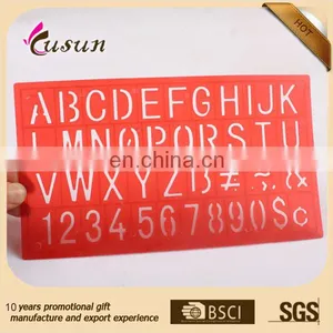 Fancy Plastic Letter Stencil Ruler With EN71 Testing Passed & OEM Colors thumbnail-1