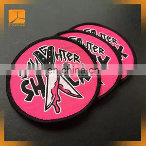 Cheap Woven Patch / Cheap Sewn-on Patches / Woven Badge With Heat Cutting Border thumbnail-2