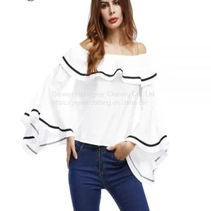 Off Shoulder Flare Sleeve Fashionable Loose Top Blouse thumbnail-4