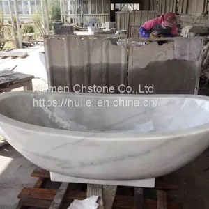 Guangxi White Marble Free Standing Bathtubs, China White Marble Bathtub thumbnail-1