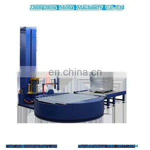 Intelligent Remote Control Automatic Pallet Wrapping Machine And Top Film Dispenser Combination thumbnail-1