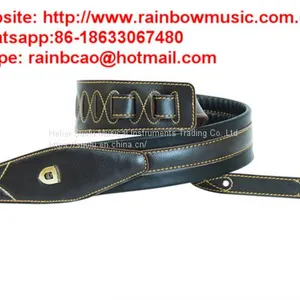 Vintage Style Genuine Leaher Padded Adjustable Elecric Acoustic Guitar Bass Strap thumbnail-1