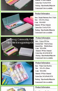 WEISHENG Factory Double Long Pencil Box Rectangle Crayons Color Pens Highlighter Stationery Case Boxes thumbnail-4