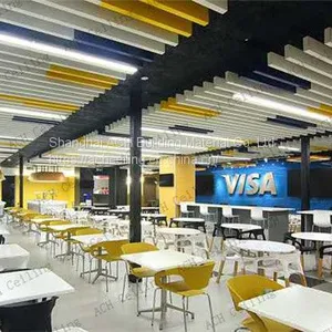 Acoustical Ceiling Suspension Systems Sound Absorbing Ceiling Baffle Boards Of Office, Meeting Room, Cinema, Gymnasium, School, Etc thumbnail-2