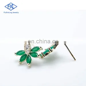Luxury Female Zircon Green Fashion Women Earing Zircon Jewelry Sublimation Jewelry Diamond Earrings Stud thumbnail-6