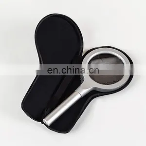 Metal Material Aluminum Alloy 12 LED Lights 5 Times 10 Times HD Reading Magnifying Glass thumbnail-3