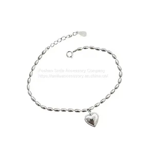 925 Silver Heart Pendant Bracelet thumbnail-4
