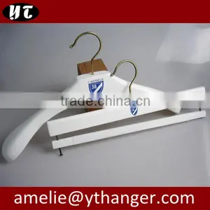 White Wooden Coat Hanger and Pants Hanger for Shop Store thumbnail-1
