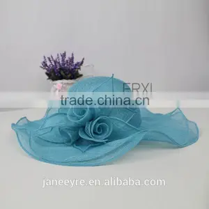 Hot Sale Sinamay Hat,Ladies Church Peach Flower Sinamay Hat 2015 thumbnail-4