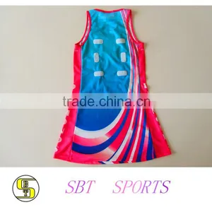 New Cheap Custom Sublimation Uniform Latest Netball Dress thumbnail-2
