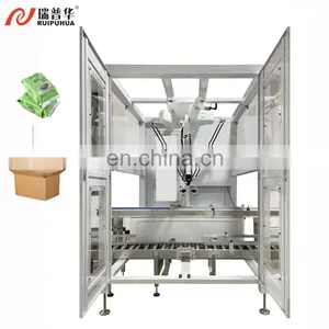 Automatic Case Packer Robot Arm Biscuits Cakes Burgers Foods Carton Box Filling Packing Machine thumbnail-1