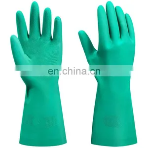 Household Oil Protection Water Proof Rubber Work Latex Washing Dishes Cleaning Kitchen Nitrile Gloves thumbnail-1