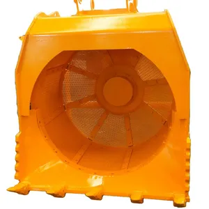 River Sand Washing and Screening Bucket Sand and Gravel Separation Drum Excavator Hydraulic Sieve Bucket Rotating Drum Screen thumbnail-5