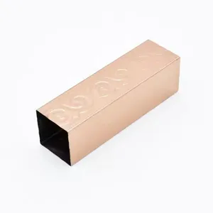 Hot Selling Ss201 304 316 PVD Color Blue Mirror Gold Color Stainless Steel Rectangular Pipe SS Color Tube thumbnail-3