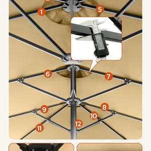 450*270cm Three Head Umbrella thumbnail-2