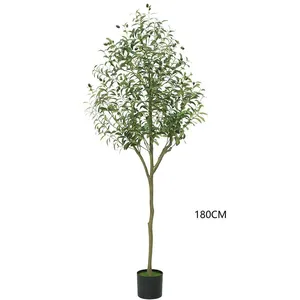 Nearly Natural Real Touch Artificial Olive Potted Tree Branch Wood Pole Trunk Olive Trees Plants for Hotel Restaurant Decor thumbnail-3