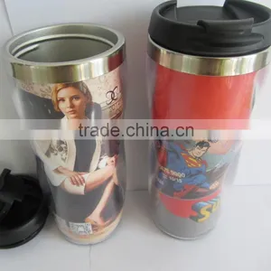 Promotional Mug With Paper Insert Changeable Inside Paper Stainless Steel Vacuum Travel Mug thumbnail-3
