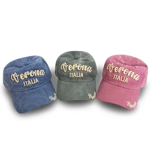 Custom Caps Manufacturer Wholesale 6 Panel Stone Washed Dad Cap Cotton Vintage Baseball Hat Custom Embroidery Logo Texas Sports Caps thumbnail-2