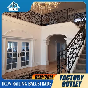Fancy Wrought Iron Railing China Balcony Balustrades Stair Fence For Sale thumbnail-1