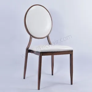 Wholesale Durable Iron Round Back Wedding Furniture Metal Legs Antique Design Party Chairs Events Hotel Banquet Chairs thumbnail-2