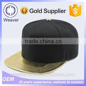 Wholesale 5 Panel Cap Customized Blank Sticker Custom Snapback Hats With Leather Brim thumbnail-2