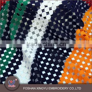 Good Selling Water Soluble 100% Polyester Best Price Multi-color Chemical African Lace Fabrics thumbnail-1